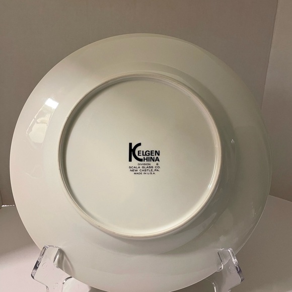 Kelgen China Vintage Floral Lge Round Poppy/Gold Platter 12” - Picture 2 of 4